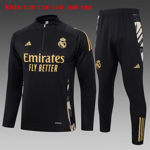 Kinder Sweatshirts Real Madrid 2024-2025 Schwarz Gelb 3